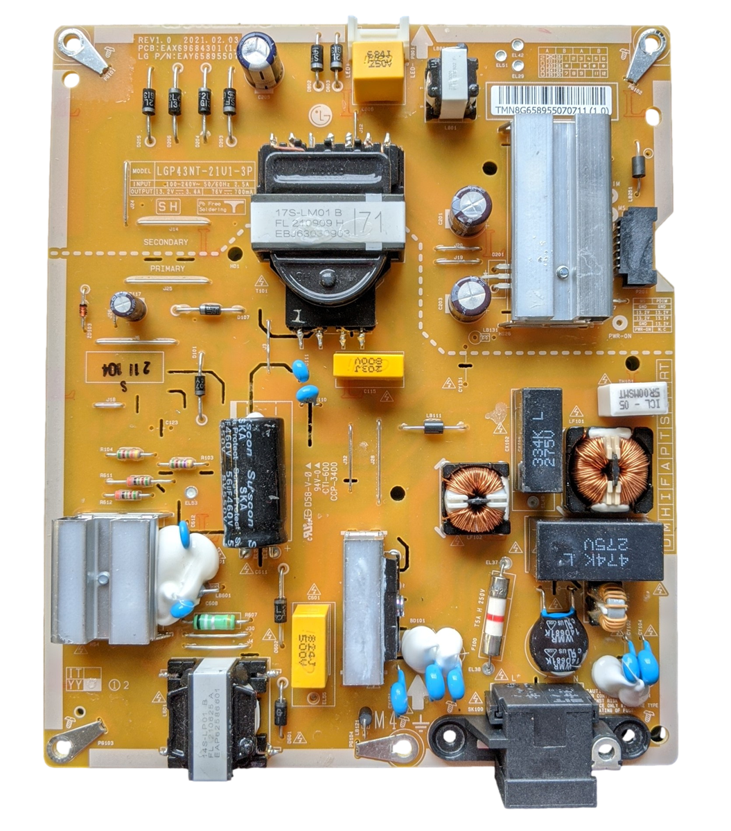 EAY65895507 LG Power Supply, EAX69684301(1.1), 43UL3J-E