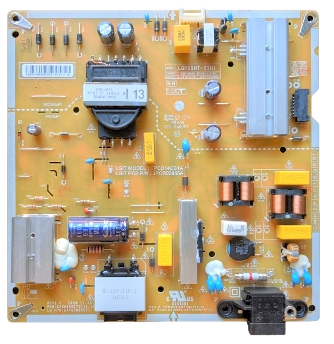 EAY65895521 LG Power Supply, EPCD14CB1A, 3PCR02855A. EAX69501701(1.7), 55NANO75UPA, 55UP8000PUA