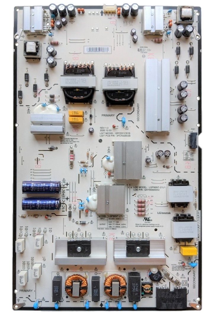 EAY65895552 LG Power Supply, LGP86NT-21U1, 3PCR02852B, 86UP8770PUA, 86NANO75UPA