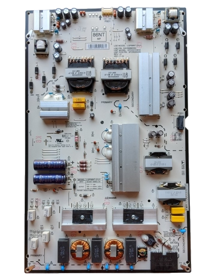 EAY65895562 LG Power Supply, EPCD31CB1D , LGP86NT-21U1, 86NANO75UPA, 86UQ7590PUD, 86UP8770PUA, 86UQ8000AUB