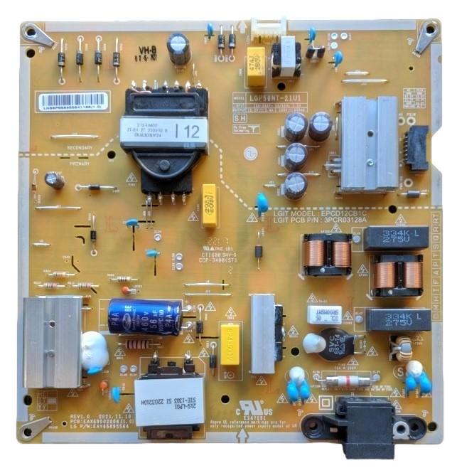 EAY65895564 LG Power Supply, EAX69502004(1.0), EPCD12CB1C, 50UQ9000PUD.BUSJLJM, 50UQ9000PUD