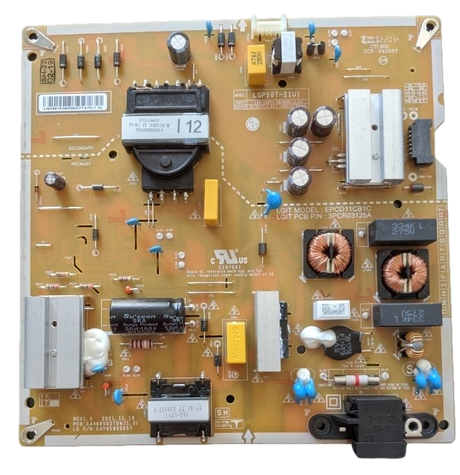 EAY65895657 LG Power Supply Board, EAX69502704 (1.0), LGP50T-21U1, EPCD11CB1C, 3PCR03125A, 50UQ7070ZUE