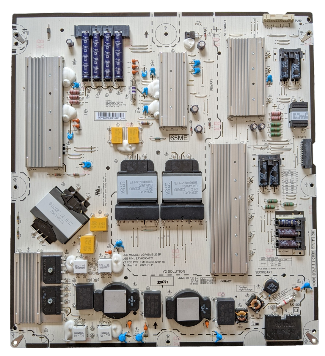 EAY65904121 LG Power Supply, LGP65ME-22SP, TM6165904121(1.0), 65QNED85UQA