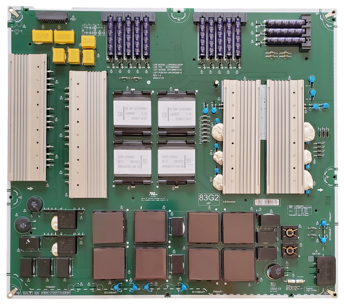 EAY65905501 LG Power Supply Board, LGP83G2-22OP, EPCB89CC1A, OLED83G2PUA