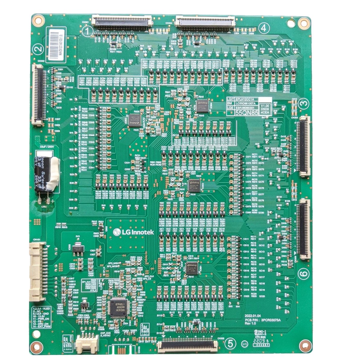 EBR36085301 LG LED Driver, 3PCR03075A, LC55D961007A, 55QN85, 55QN85UQA, 55QN85UQA BUSYLJR