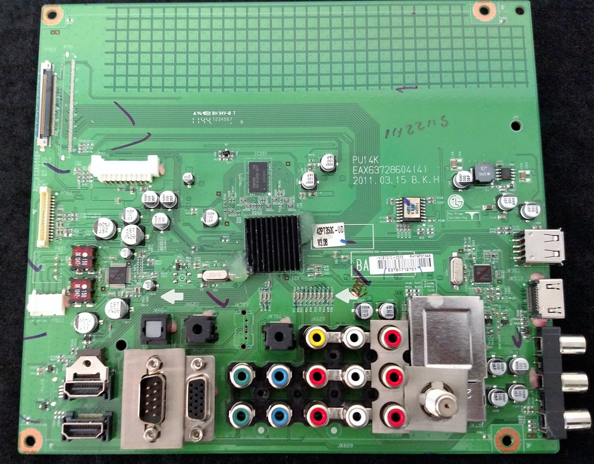 EBT61712701 LG Main Board, EAX63728604(0), 42PT350C-UB, 42PT350C-UB.AUSLLHR