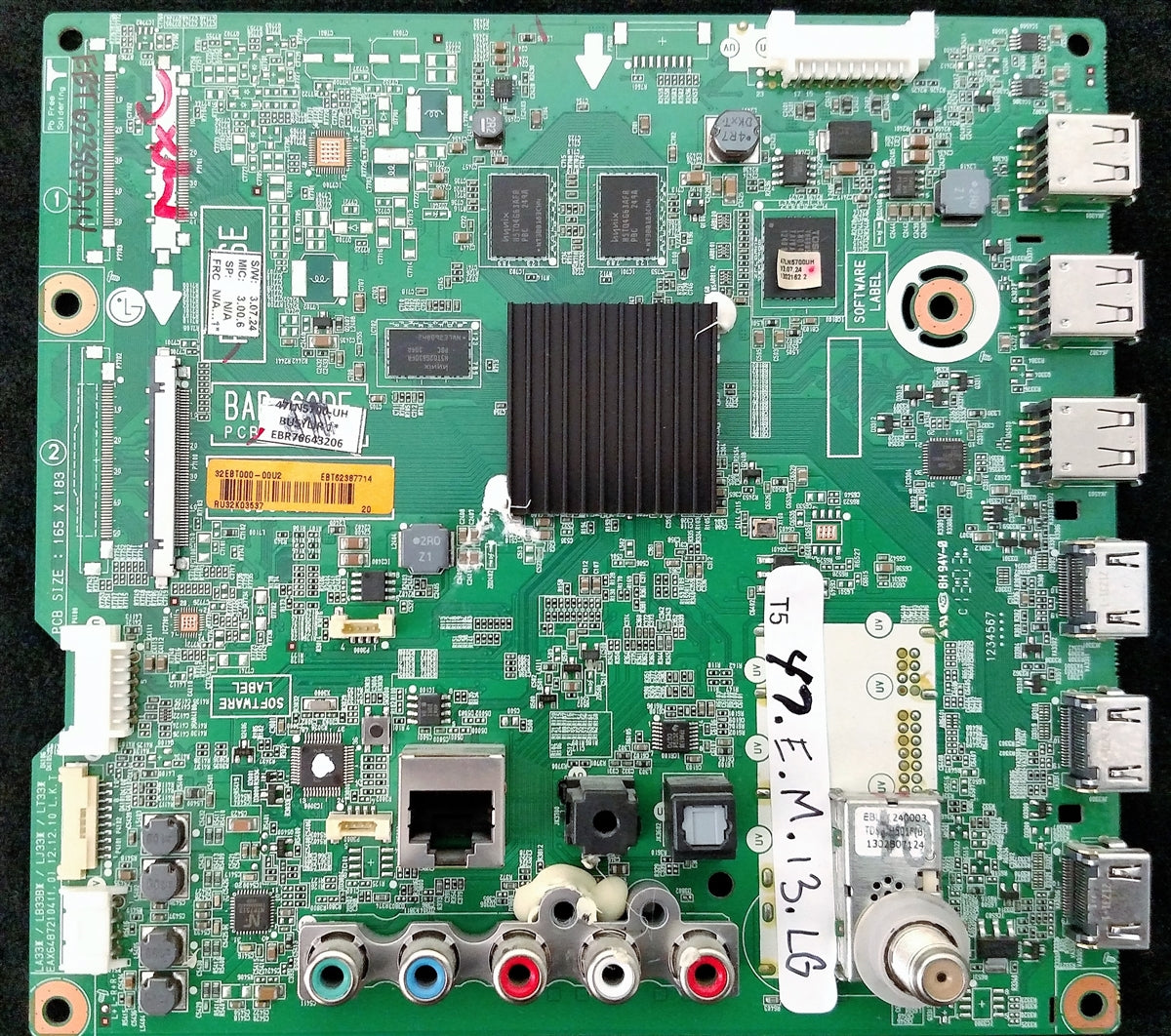 EBT62387714 LG Main Board, EAX64872104(1.0), 47LN5700-UH.BUSQLJR, 47LN5750-UH, 47LN5700-BUSYLJR