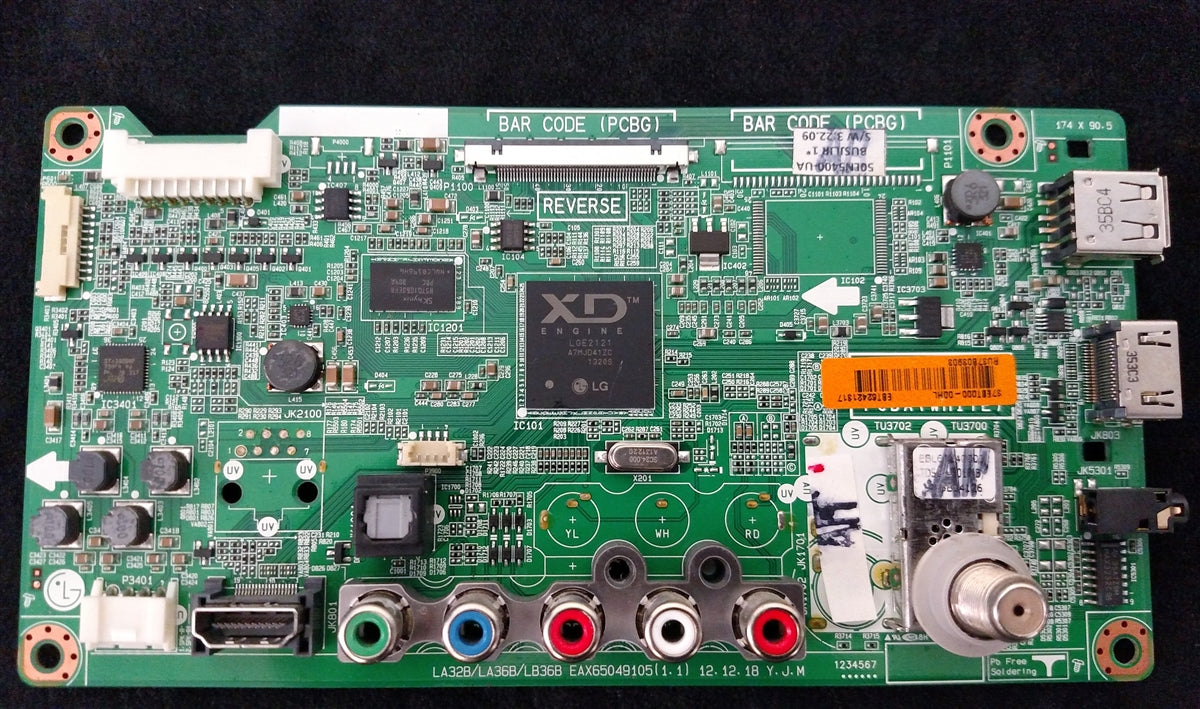 EBT62421317 LG Main Board, TV Module, EAX65049105(1.1), EAX65049105(1.0), 50LN5400-UA, 50LN5400-UA.BUSJLJR