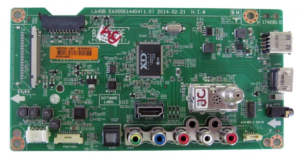 EBT63034611 LG TV Module, main board, EAX65614404(1.0), 55LB5550-UY, 55LB5550-UY.BUSWLJR