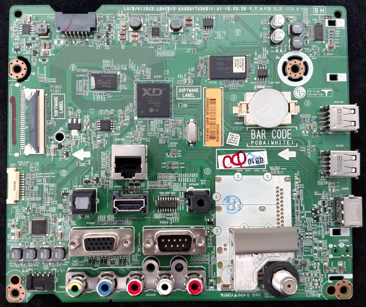 EBT63996901 LG Main Board for 55LX40S-UA, EAX66174305(1.3), J5CS.LB5CB/X, 55LX540S-UA, 55LX540S-UA.BUSYLJR