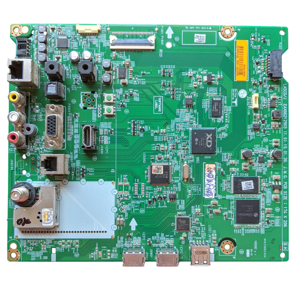 EBT64036102 LG Main Board, EAX6621229036 (1.0), 43LX560H-UA