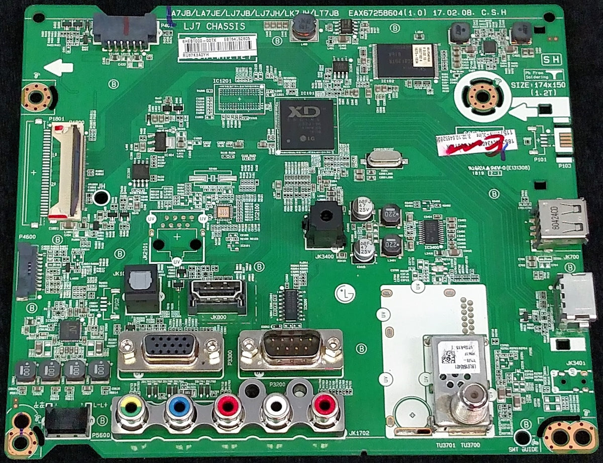 EBT64652805 LG MAIN BOARD, EAX67258604(1.0), 64652805, 49LV340H-UA.BUSYLJR