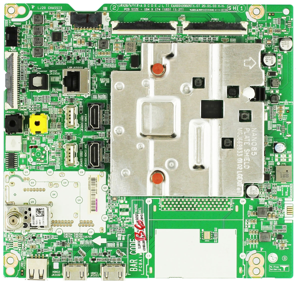 EBT66708401 LG Main Board, EAX69109605 (1.0), LJ20 CHASSIS, 65UN9000AUJ, 65UN9000AUJ.BUSFLKR