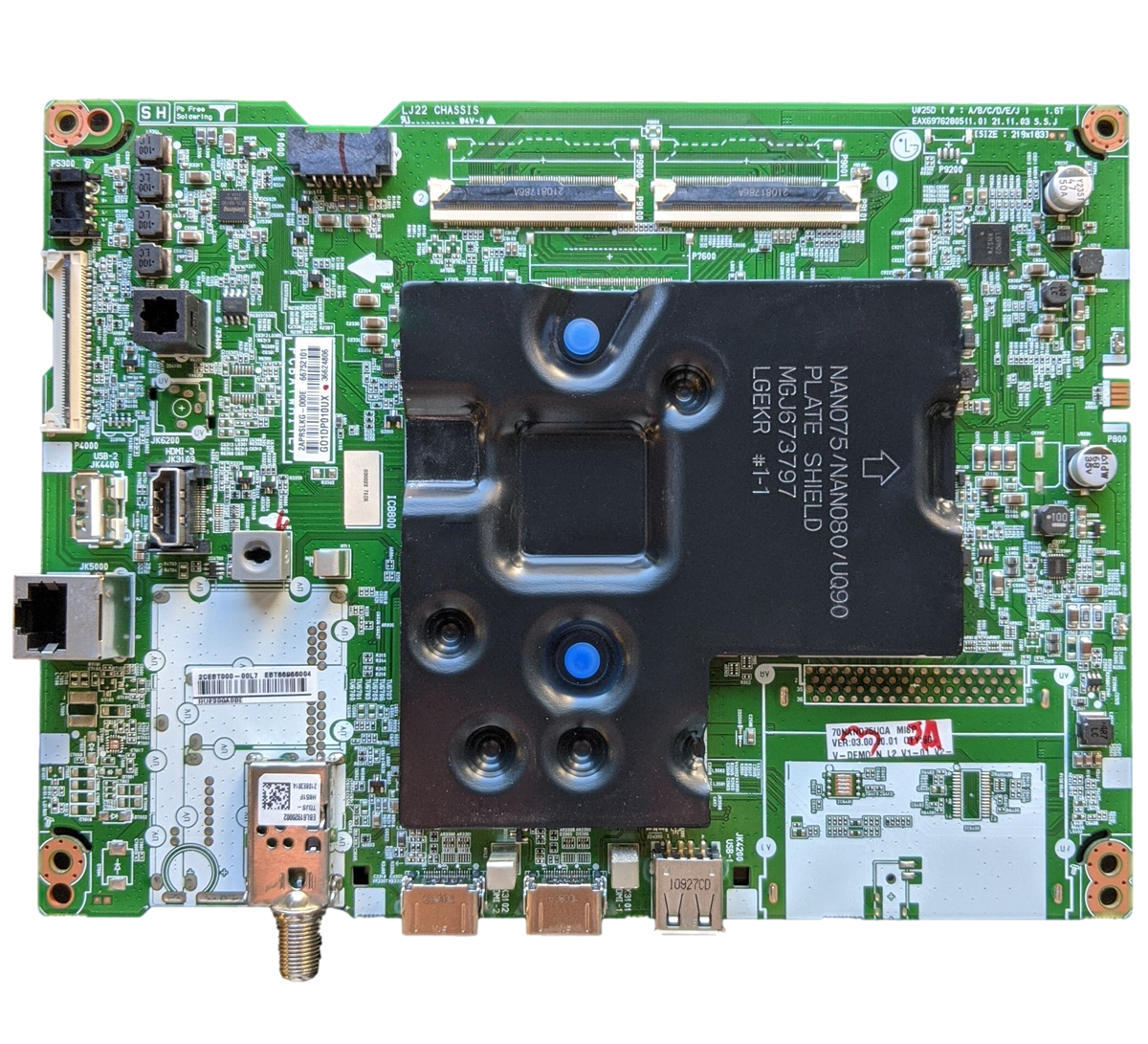 EBT66956004 LG Main Board, 66752101, EAX69762805(1.0), 70NANO75UQA. AUSMLKR, 70NANO75UQA