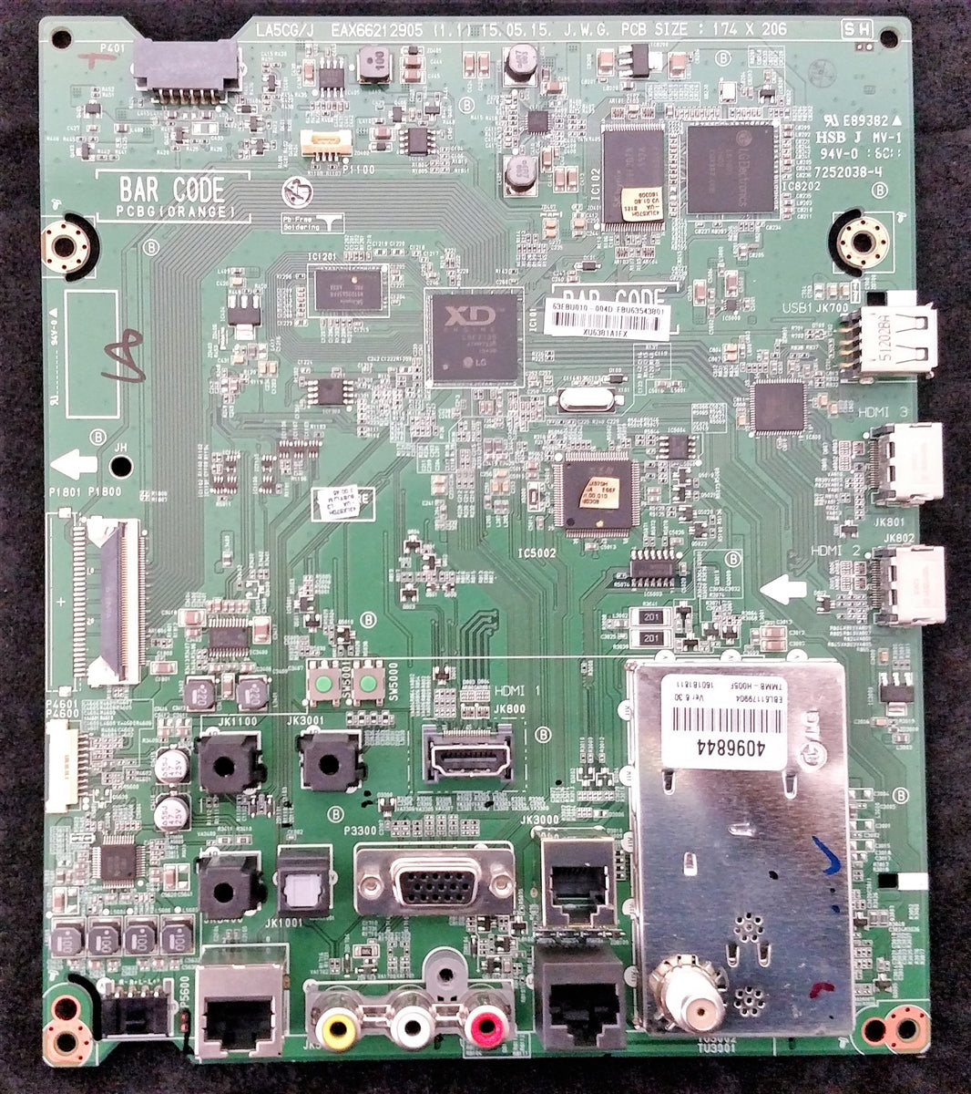 EBU63543801 Main Board for 43LX570H-UA, EAX66212905(1.1), LX570H, 43LX570H-UA, 43LX570H-UA.BUSYLJM