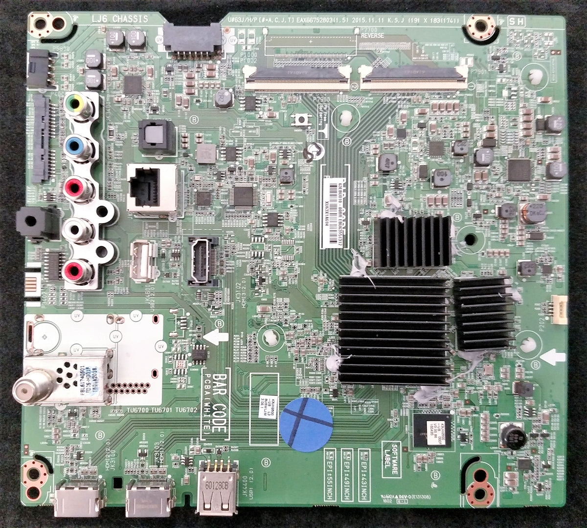 EBU63551312 LG Main Board, EAX66752803(1.5), 61EBU010-00FU, 43UH6500-UB, 43UH6500-UB BUSWLJM