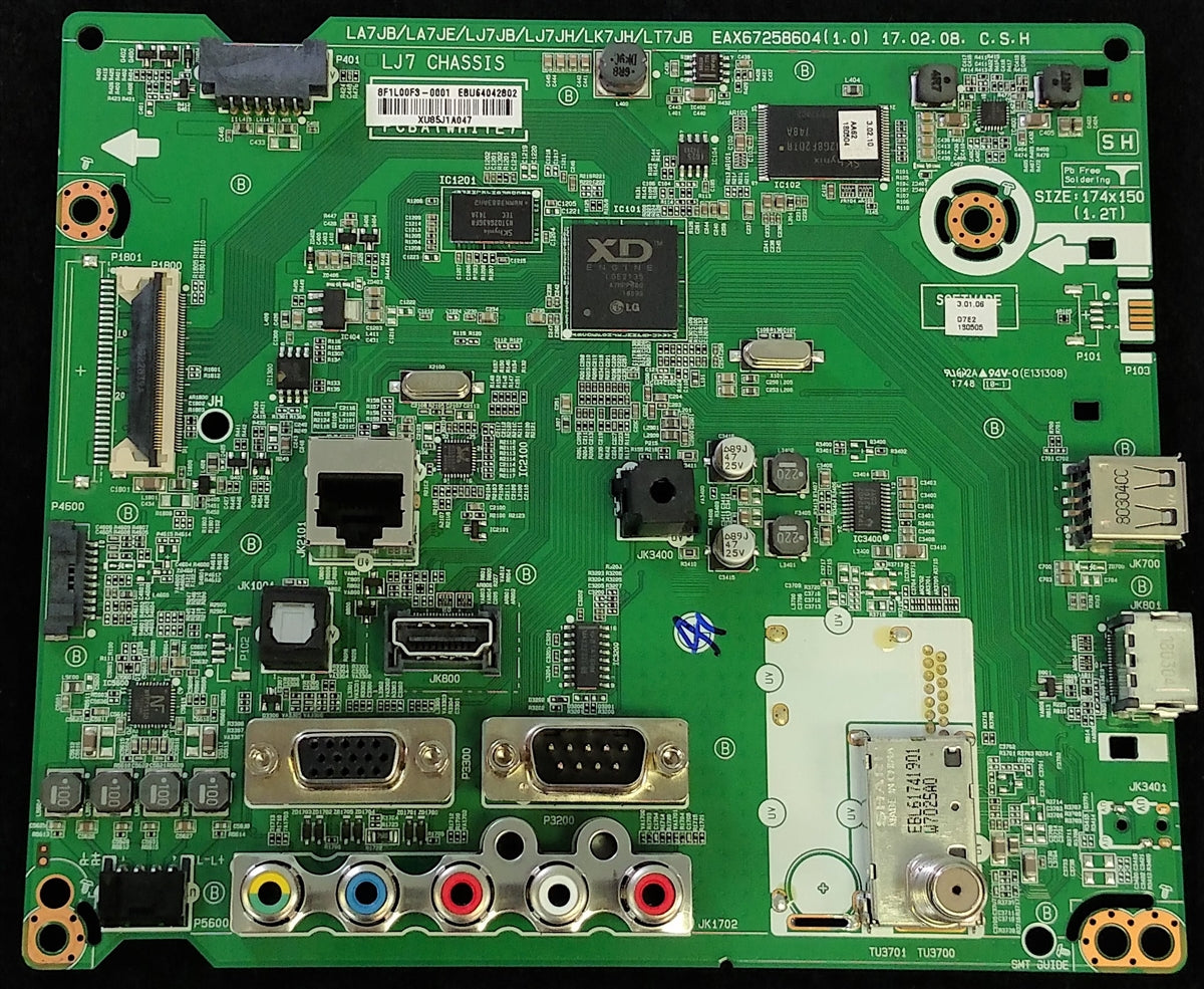 EBU64042802 LG Main Board, EAX67258604(1.0), 43LV340C UB.BUSYLJM