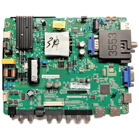 H50-MAIN-V1 Sceptre Main Board/Power Supply, TP.MS3553.PB753, U18123653, 260104017010, 102181200071, PT500GT01-1, H50