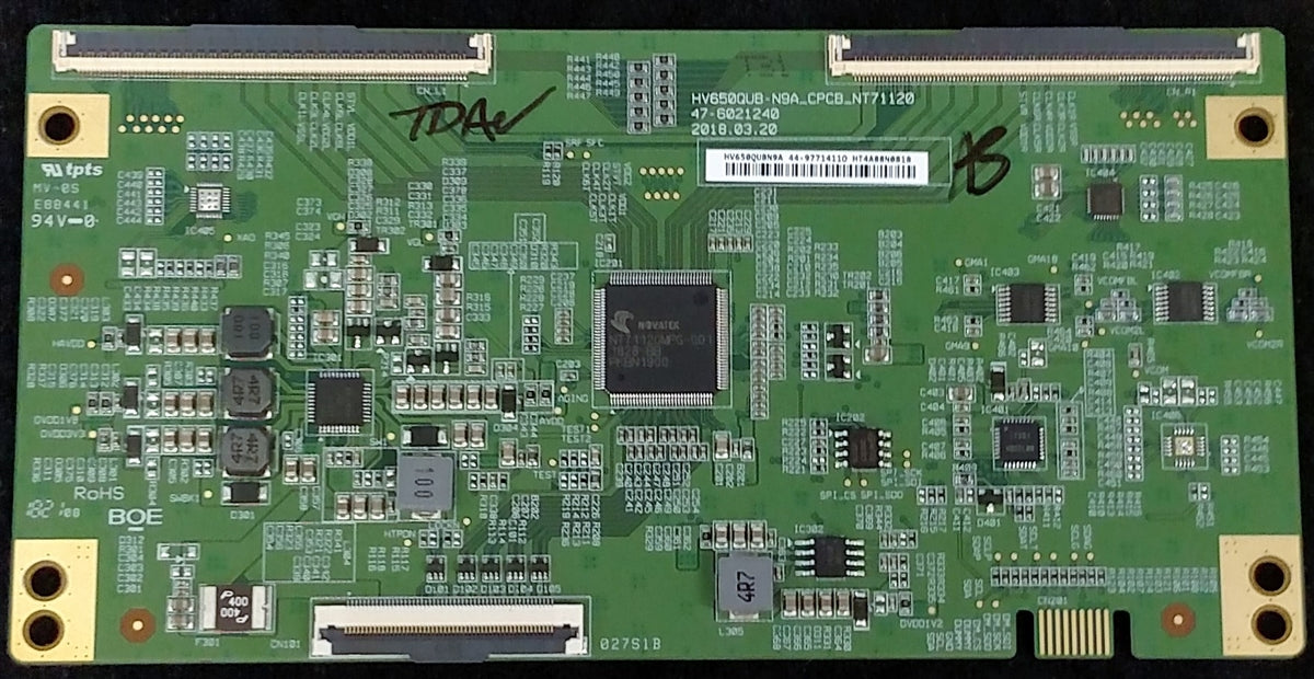 HV650QUB-N9A Vizio T-Con, HV650QUB, HV650QUB-N9A_CPCB_NT71120, 47-6021240, 44-97714110, D65x-G4, M656-G4