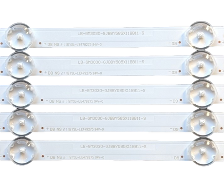 LB-GM3030-GJBBY585X11BB11-S (BL177) [5 Strips] Insignia Backlight Strips, NS-58F301NA22 Backlight Strips, NS-58F301NA22