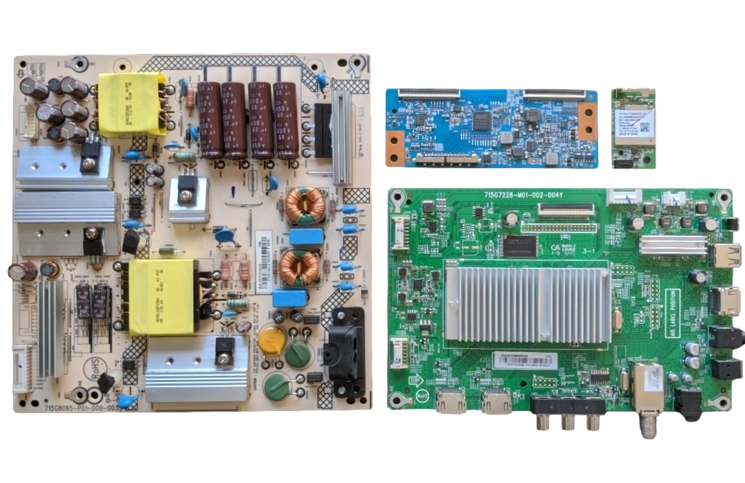 LC-50LB481U Sharp TV Repair Parts Kit, 756TXGCC0QK0040 Main Board, PLTVFY751AAU4 Power Supply, 55.50T15.C07 T-Con, 317GAAWF547LON Wifi, LC-50LB481U