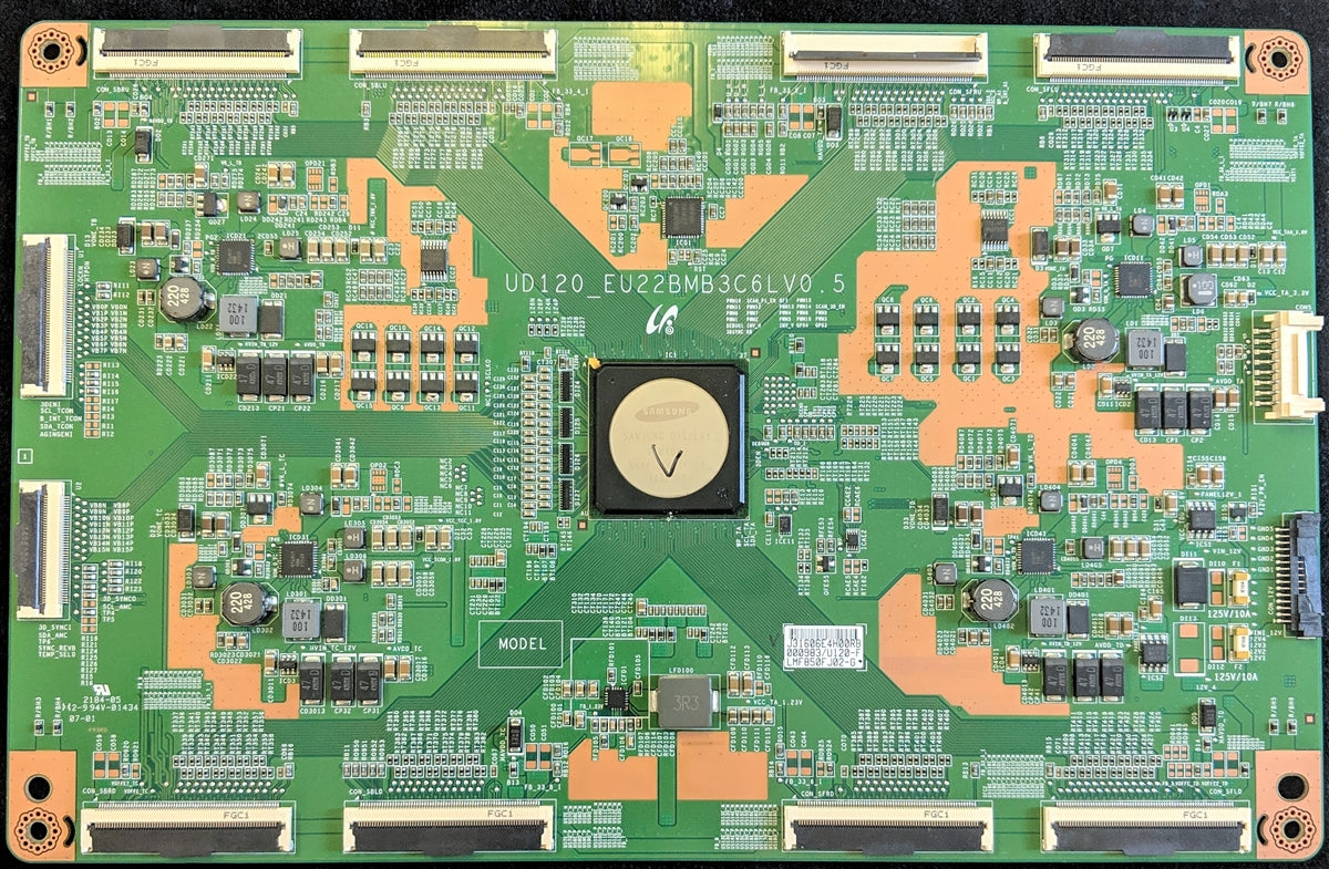 LJ94-31606E Samsung T-Con, UD120_EU22BMB3C6LV0.5, 31606E, UN85JU7100FXZA, UN85HU8550FXZA