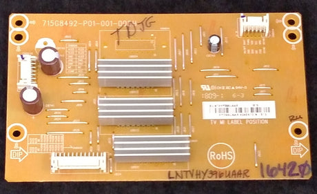 LNTVHY396UAAR VIZIO LED DRIVER, (X)LNTVHY396UAAR, 715G8492-P01-001-002H, D65-F1 LTCWWSKU, D40F-G9