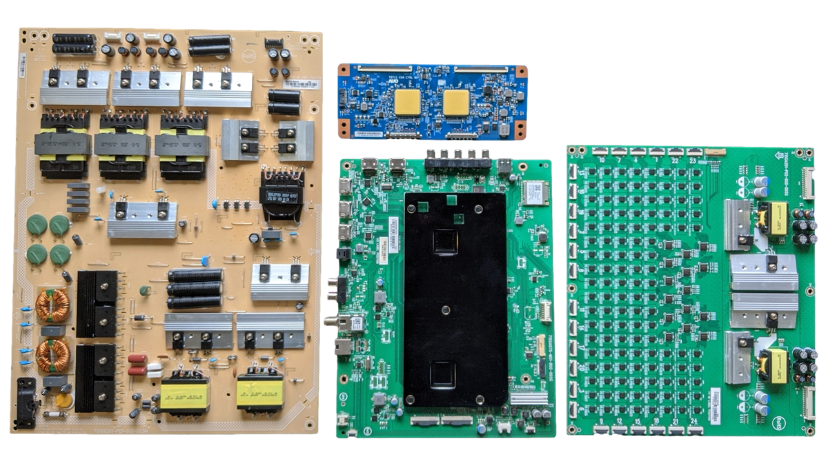 P759-G1 Vizio TV Repair Parts Kit, 756TXJCB0QK017 Main Board, ADTVI1850AAX Power Supply, 55.75T08.C04 T-Con, LNTVIT122XAD2 LED Driver, P759-G1