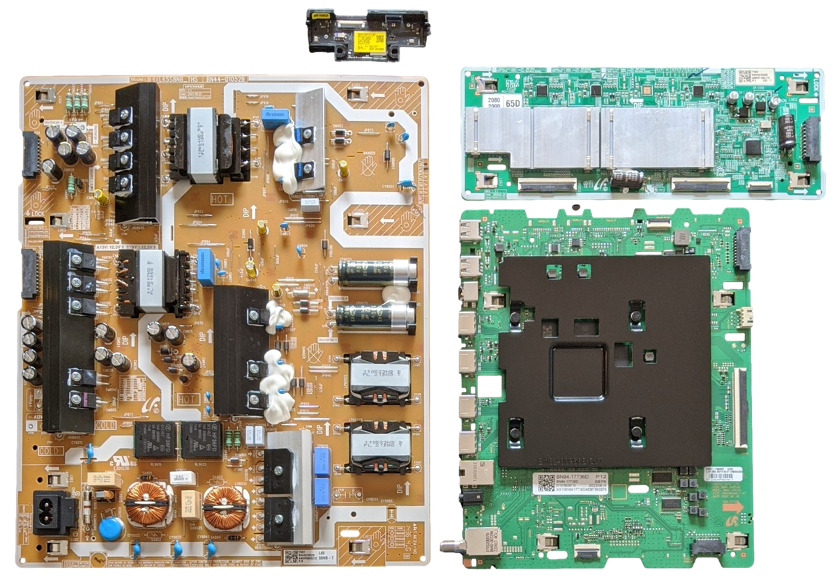 QN65Q80BAFXZA Samsung TV Repair Parts Kit, BN94-17736D Main Board, BN44-01052B Power Supply, BN44-01046D LED Driver, BN59-01417A Wifi, BA01, QN65Q80BAFXZA