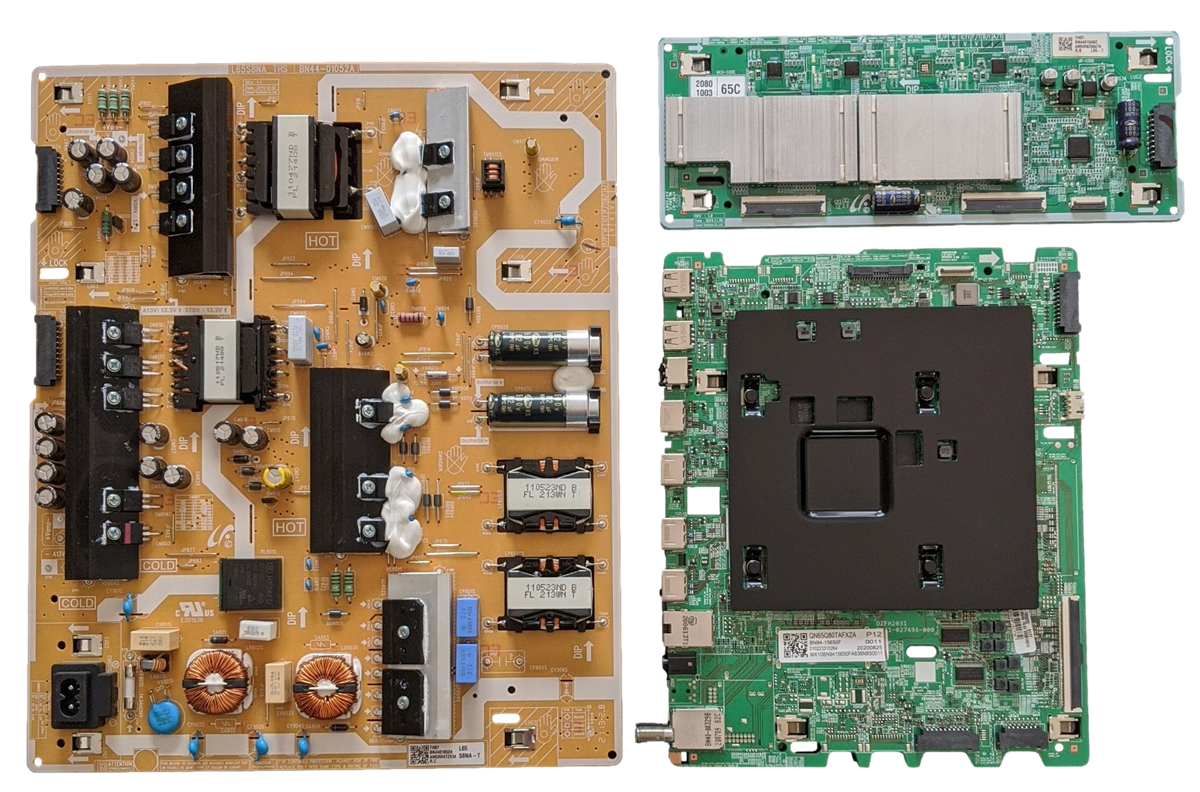 QN65Q80TAFXZA Samsung TV Repair Parts Kit, BN94-15650F Main Board, BN44-01052A Power Supply, BN44-01046C LED Driver, BN59-01339A Wifi, QN65Q80TAFXZA