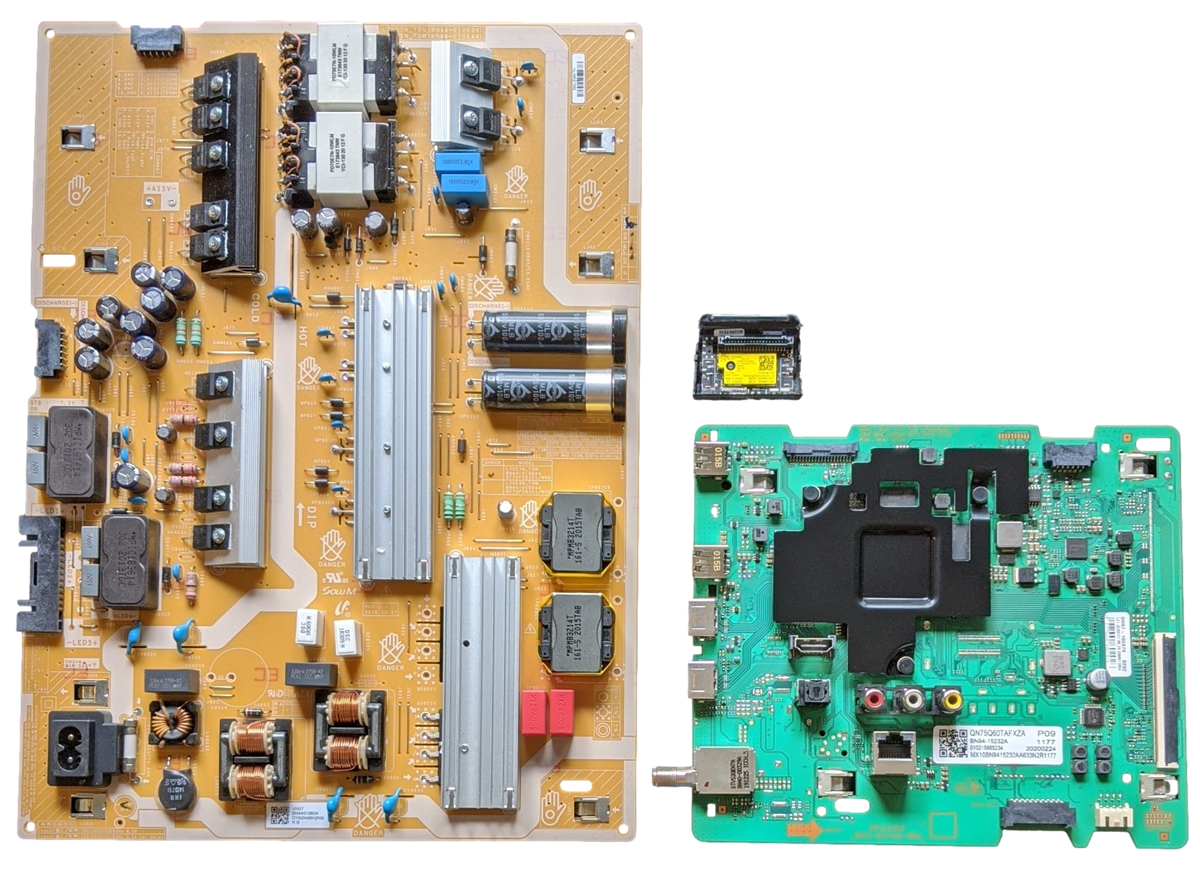 QN75Q60TBFXZA Samsung TV Repair Parts Kit, BN94-15232A Main Board, BN44-01060A Power Supply, BN59-01341A Wifi, QN75Q60TBFXZA