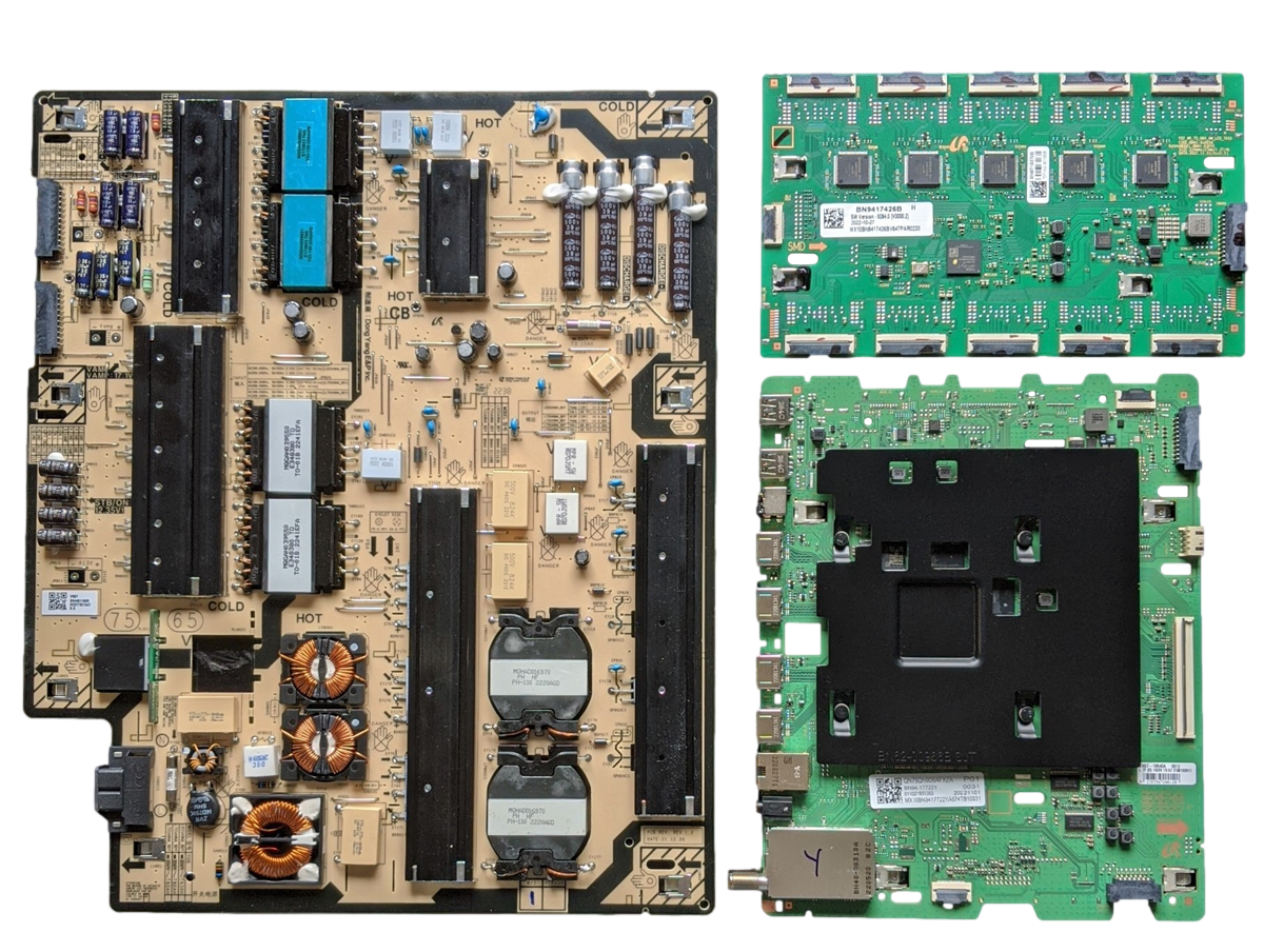 QN75QN90BAFXZA Samsung TV Repair Parts Kit, BN94-17722Y / BN94-17552R Main Board, BN44-01168B Power Supply, BN94-17426B LED Driver, QN75QN90BAFXZA