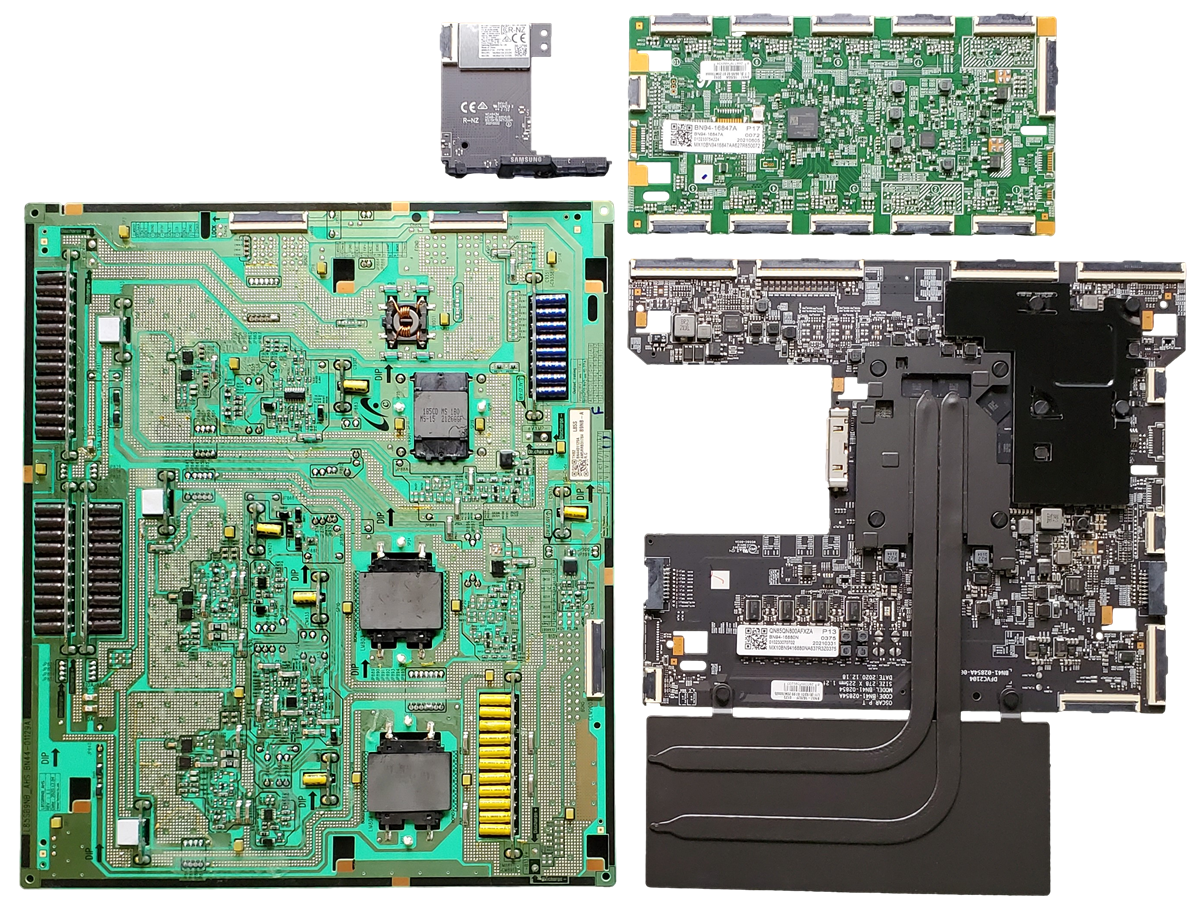 QN85QN800AFXZA Samsung TV Repair Parts Kit, BN94-16880N Main Board, BN44-01129A VSS Power, BN94-16847A SubCon, BN59-01372A Wifi, QN85QN800AFXZA