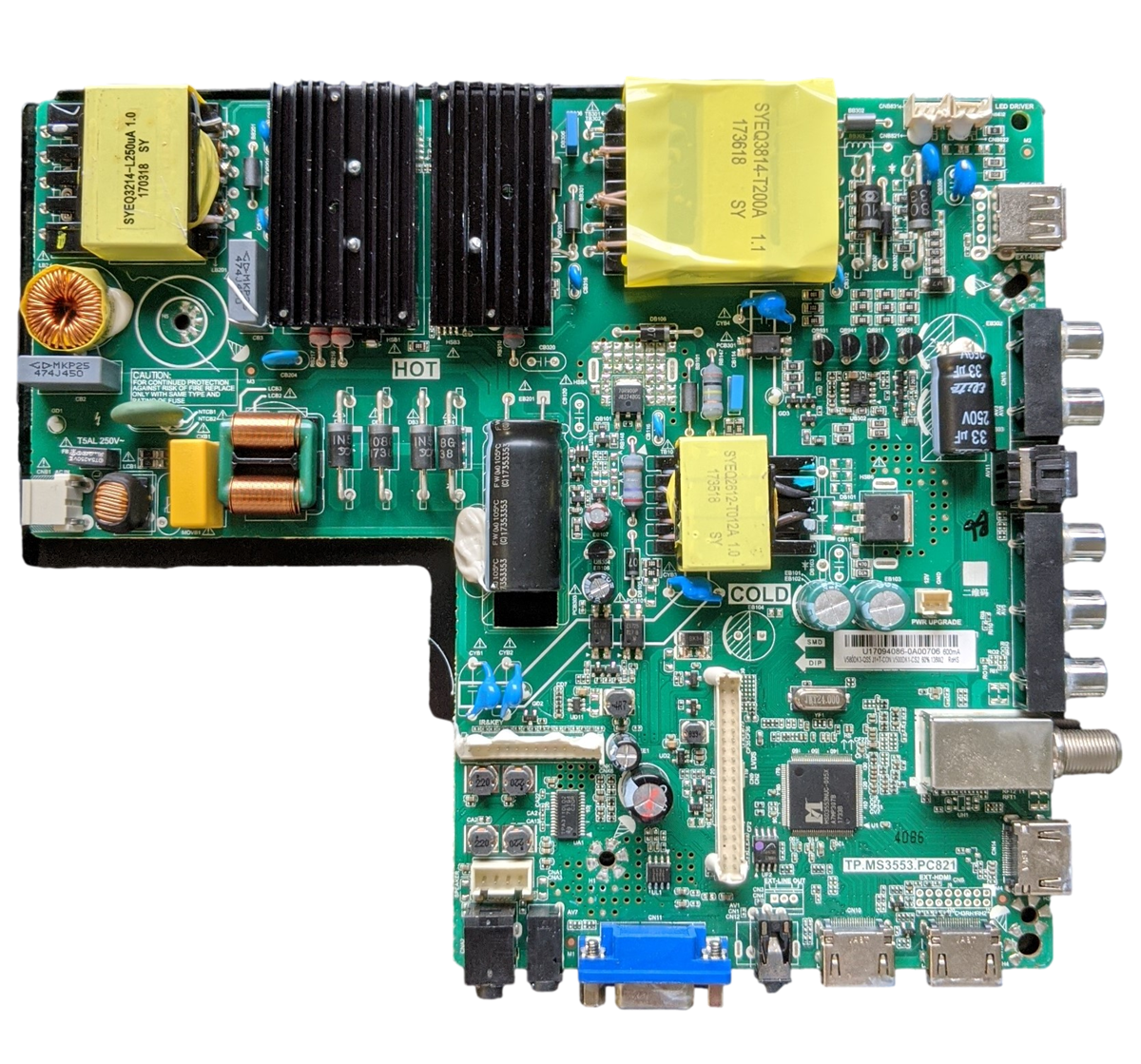 RT5830-MAIN RCA Main Board, V580DK3-QS5, TP.MS3553.PC821, RT5830