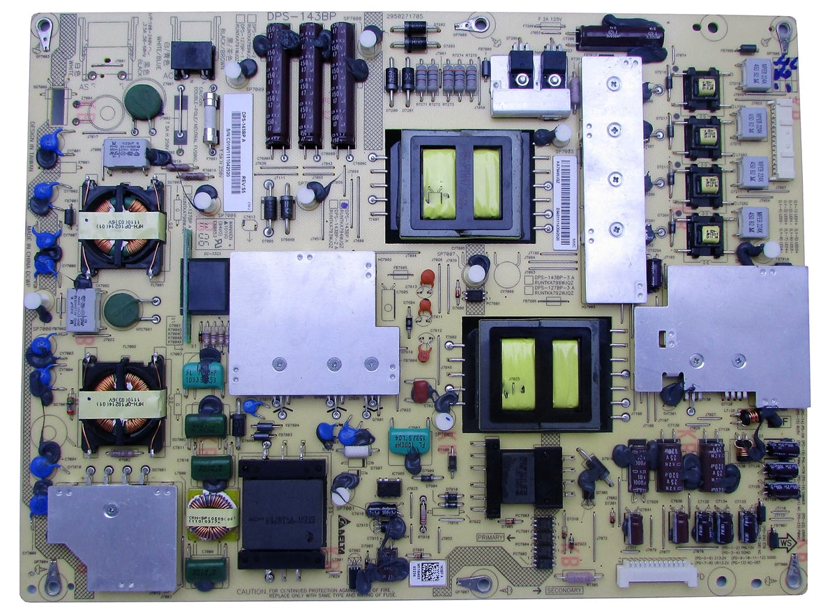 RUNTKA794WJQZ Sharp Power Supply, DPS-143BP A, 2950271705, LC-52LE830U,  LC-52LE835U