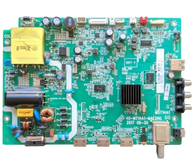 T8-3MS6014-MA200AA Onn Main Board, V8-ST14K01-LF1V8111, 40-MT14A1-MAE5HG, MST14A1, 100012584