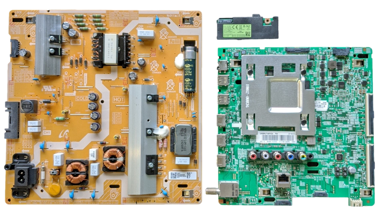 UN55RU7100FXZA Samsung TV Repair Parts Kit, BN94-14200D Main Board, BN44-00932Q Power Supply, BN59-01341A Wifi, UN55RU7100FXZA (FA01), UN55RU7100FXZA