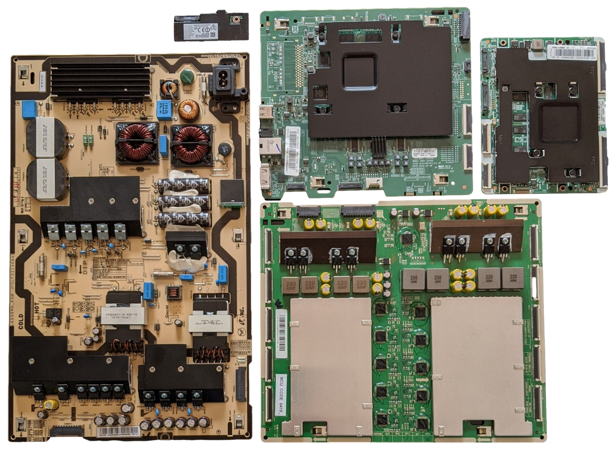 UN65KS9800FXZA Samsung TV Repair Parts Kit, BN94-10846N Main Board, BN44-00892A Power Supply, BN95-02590A T-Con, BN96-39394A LED Driver, BN59-01239A Wifi, UN65KS9800FXZA