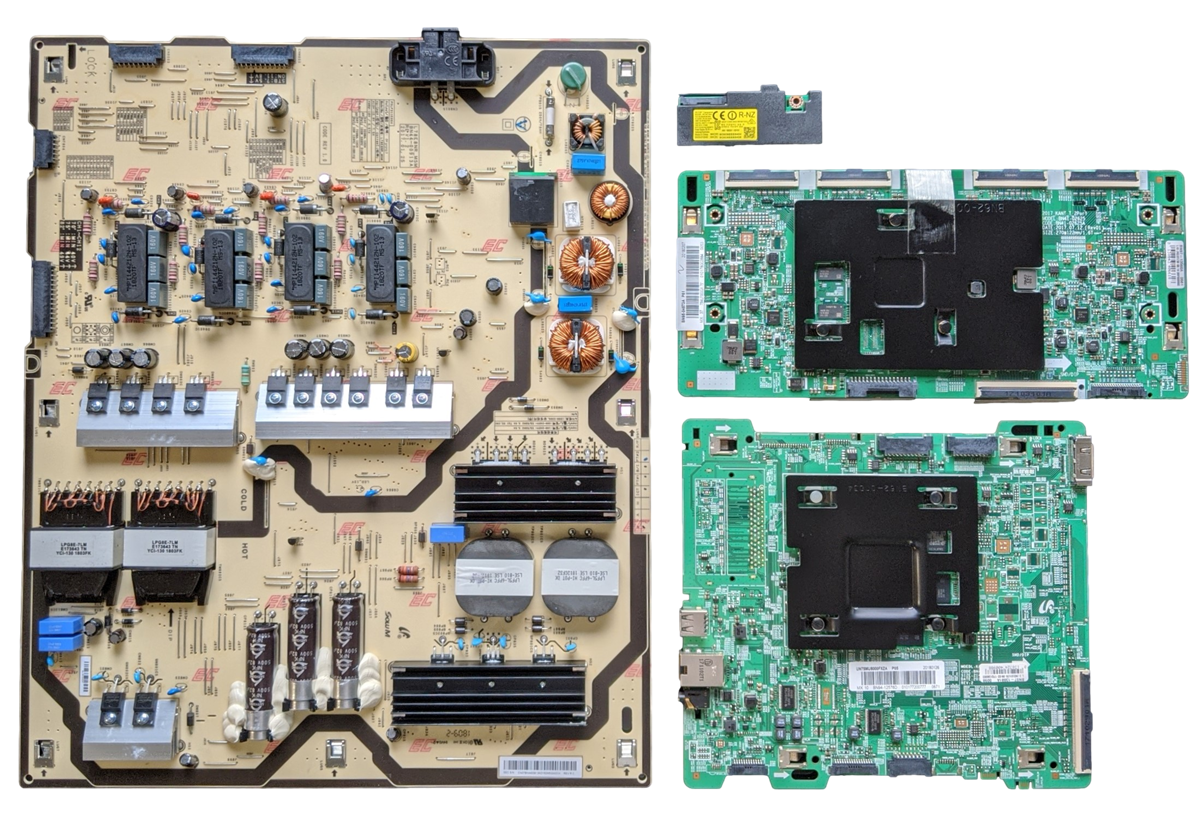 UN75MU8000FXZA Samsung TV Repair Parts Kit, BN94-12576D Main Board, BN44-00913A Power Supply, BN95-04573A T-Con, BN59-01264A Wifi, UN75MU8000FXZA FC05