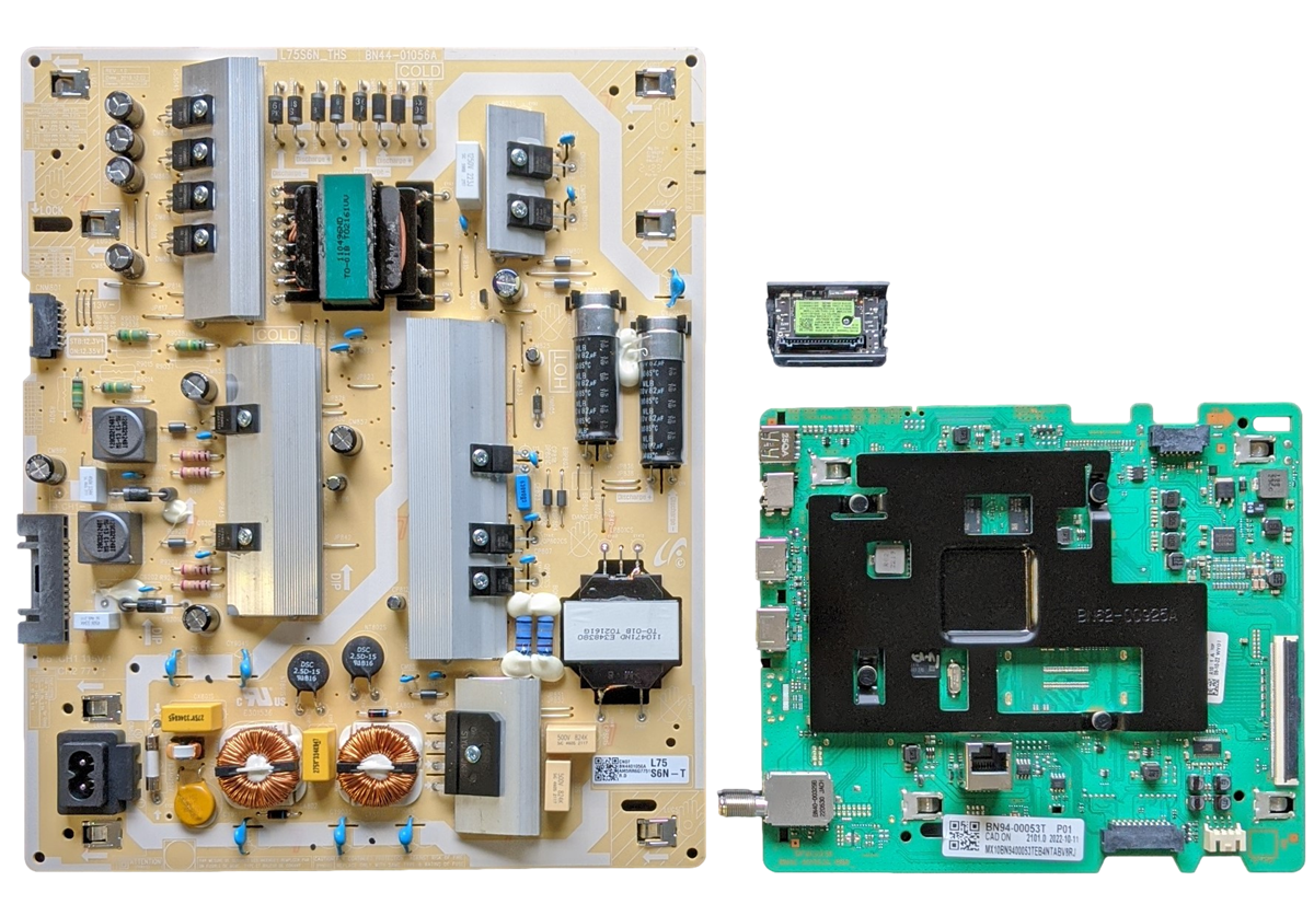 UN75TU7000FXZA Samsung TV Repair Parts Kit, BN94-00053T Main Board, BN44-01056A Power Supply, BN59-01341B Wifi, UN75TU7000FXZA (BE11), UN75TU700DFXZA, UN70TU6985FXZA