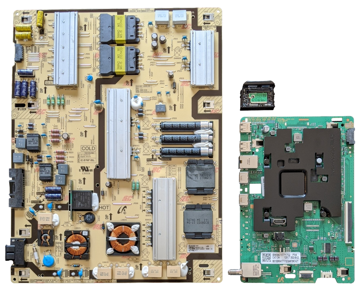 UN85AU8000FXZA Samsung TV Repair Parts Kit, BN94-17717Q Main Board, BN44-01113A Power Supply, BN59-01341B Wifi, DA34, UN85AU8000FXZA