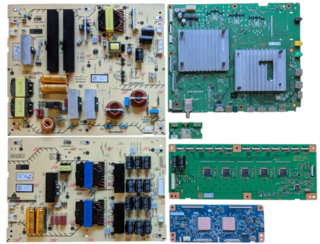 XBR-85X950H Sony TV Repair Parts Kit, A-5012-847-A Main Board, 1-006-404-11 Power Supply, 1-006-405-11 Power Supply, 1-001-193-11 T-Con, 19STO78A-A01 LED Driver, 1-510-061-11 Wifi, XBR-85X950H