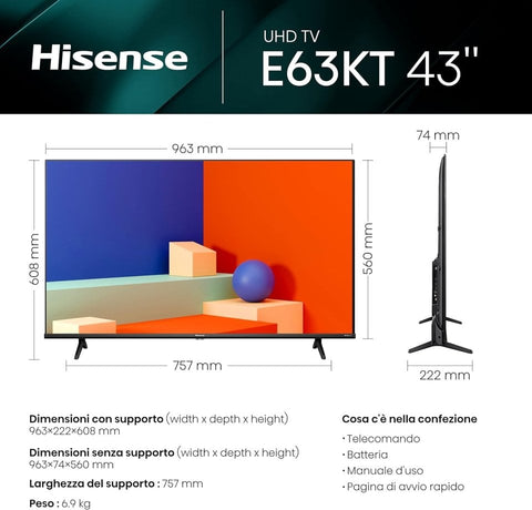 2023 Hisense 43E63KT 43